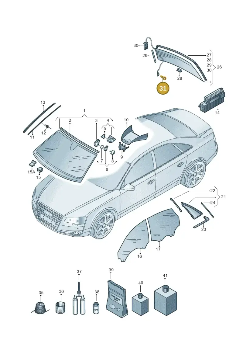 N10051507 — Audi A8L qu. 3.0 TDI (2013-2018) diagram 771845000, position 31