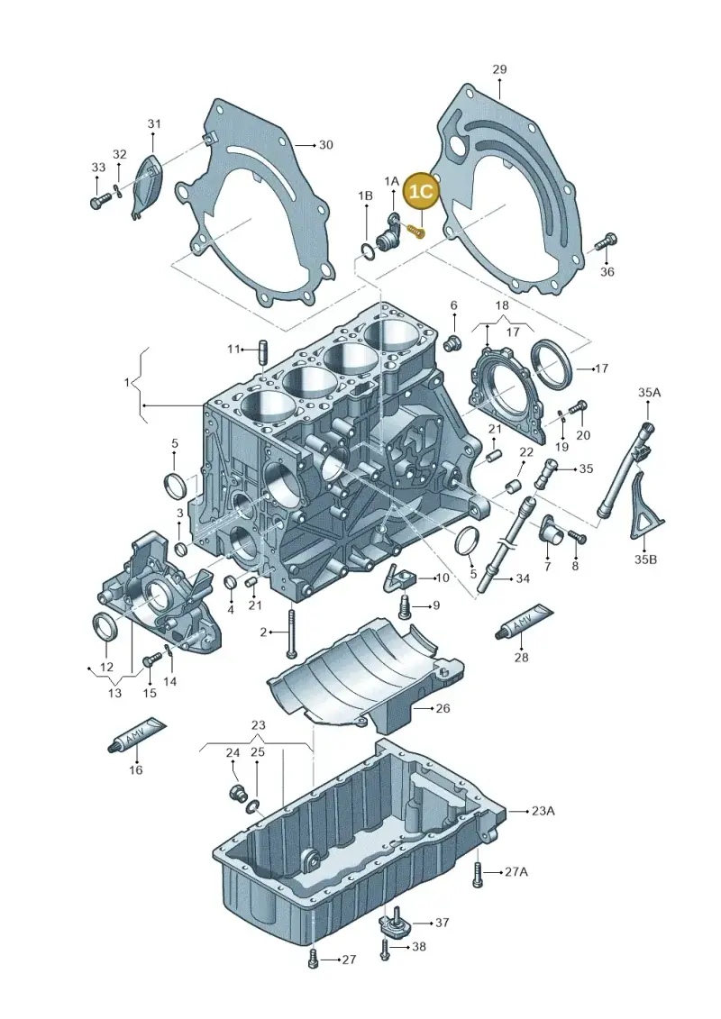 N10063205 — Audi A4/S4/Av./qu.     05> (2005-) diagram 194103050, position 1C