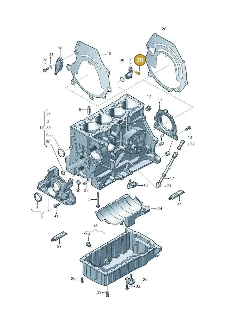 N10063205 — Audi A3/S3/quattro (2005-2007) diagram 412103000, position 35