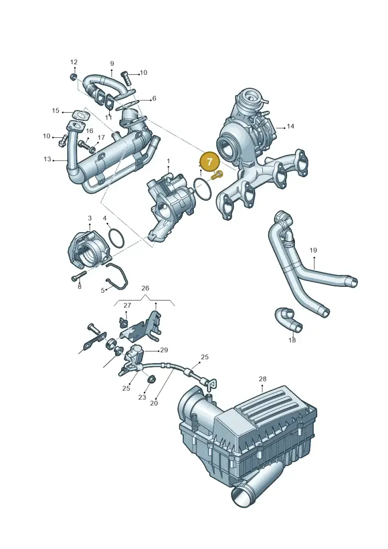 N10080105 — Audi A3/S3/Sportb./qu. 08 (2007-) diagram 412131900, position 7