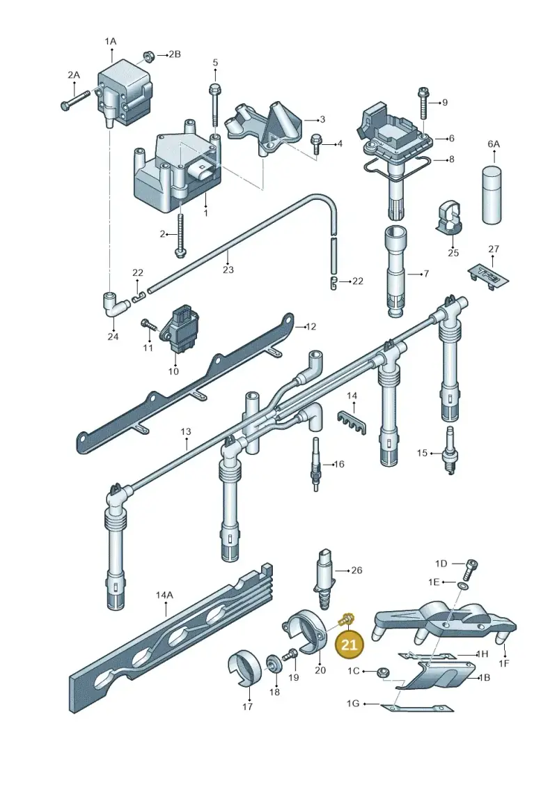 N10084102 — Audi A3/S3/QUATTRO (2000-2003) diagram 649905000, position 21