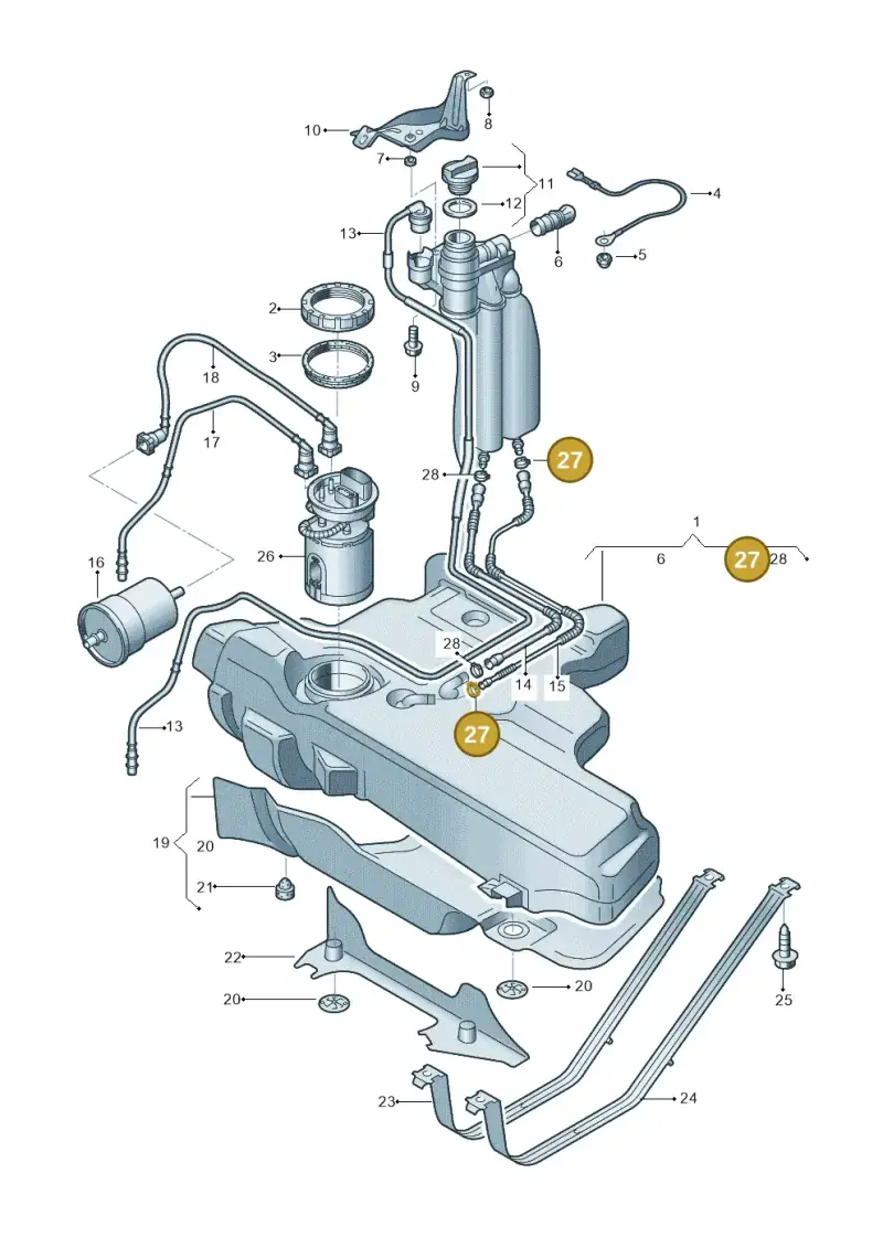 N10084301 — Audi TT Coupe/Roadster (2002-2006) diagram 229201050, position 27
