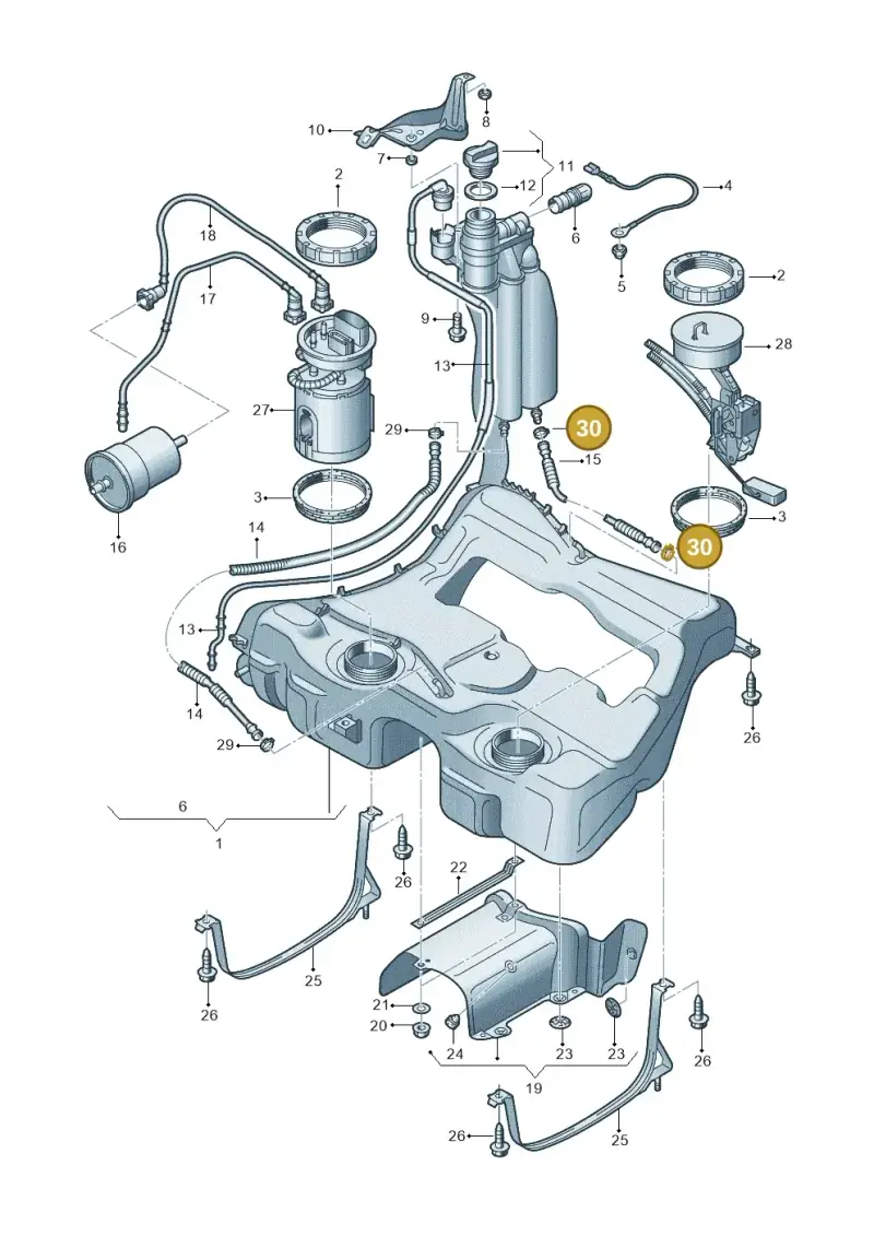 N10084301 — Audi TT Coupe/Roadster (2002-2006) diagram 229201070, position 30
