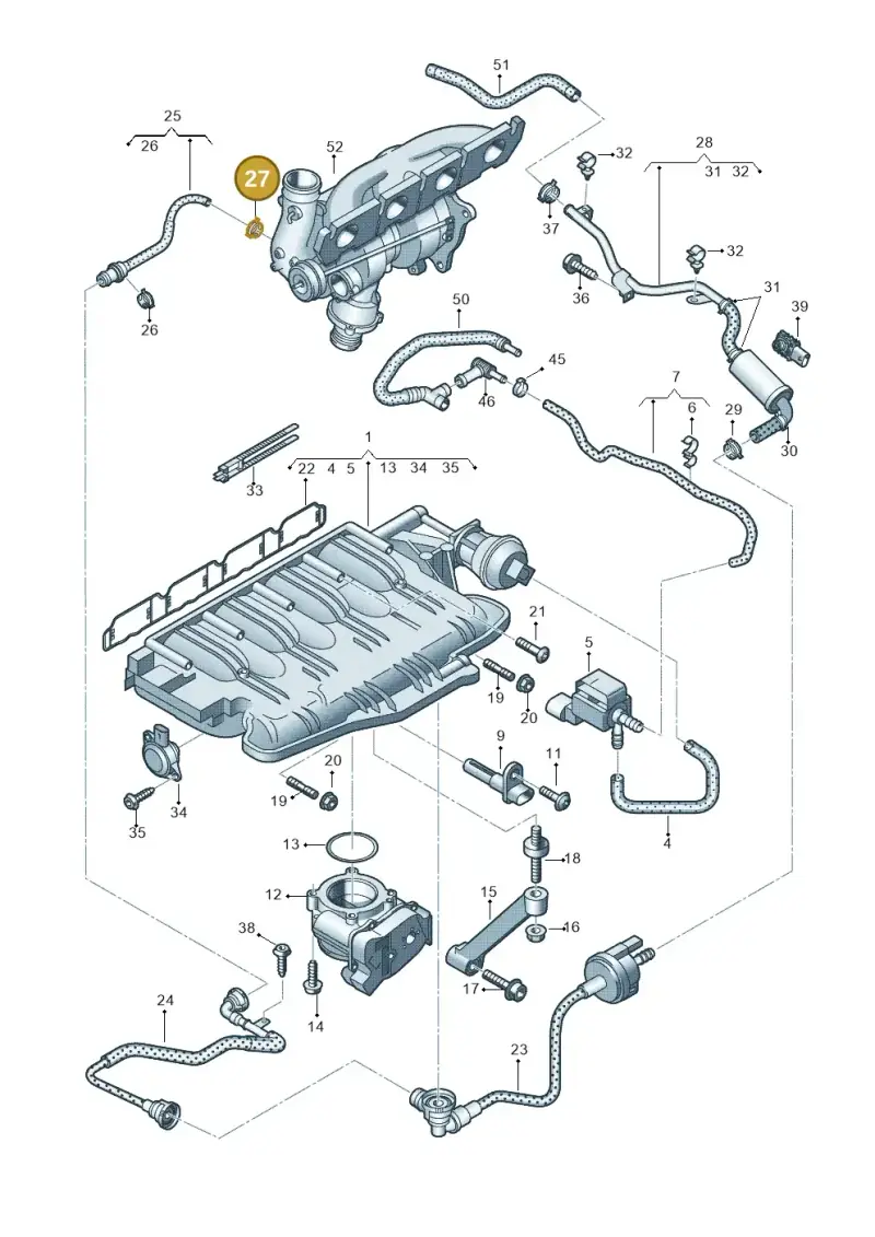N10098001 — Audi Q5 qu. 2.0 TDI (2012-2017) diagram 647133380, position 27