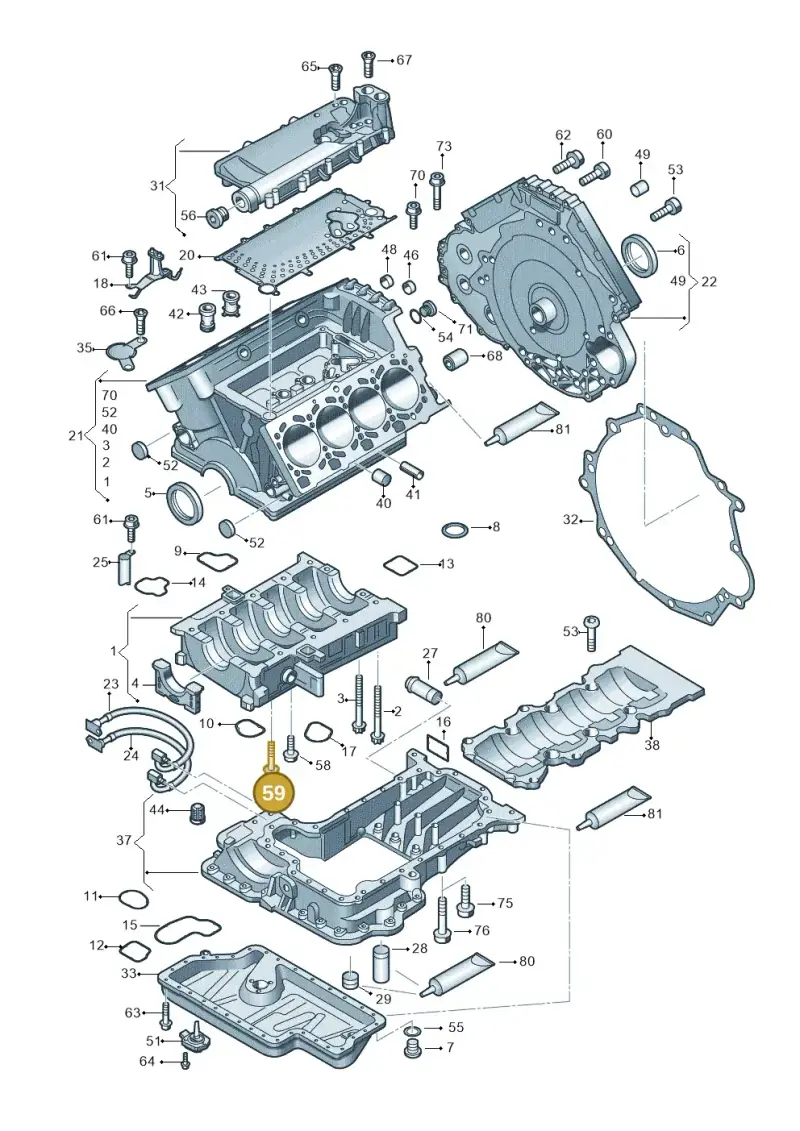 N10102302 — Audi A4/S4/Av./qu. (2001-2004) diagram 247103400, position 59