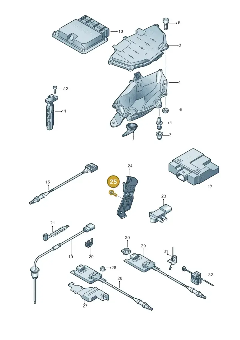 N10115307 — Audi A6 Av. qu. 3.0 (2012-2018) diagram 738906050, position 25