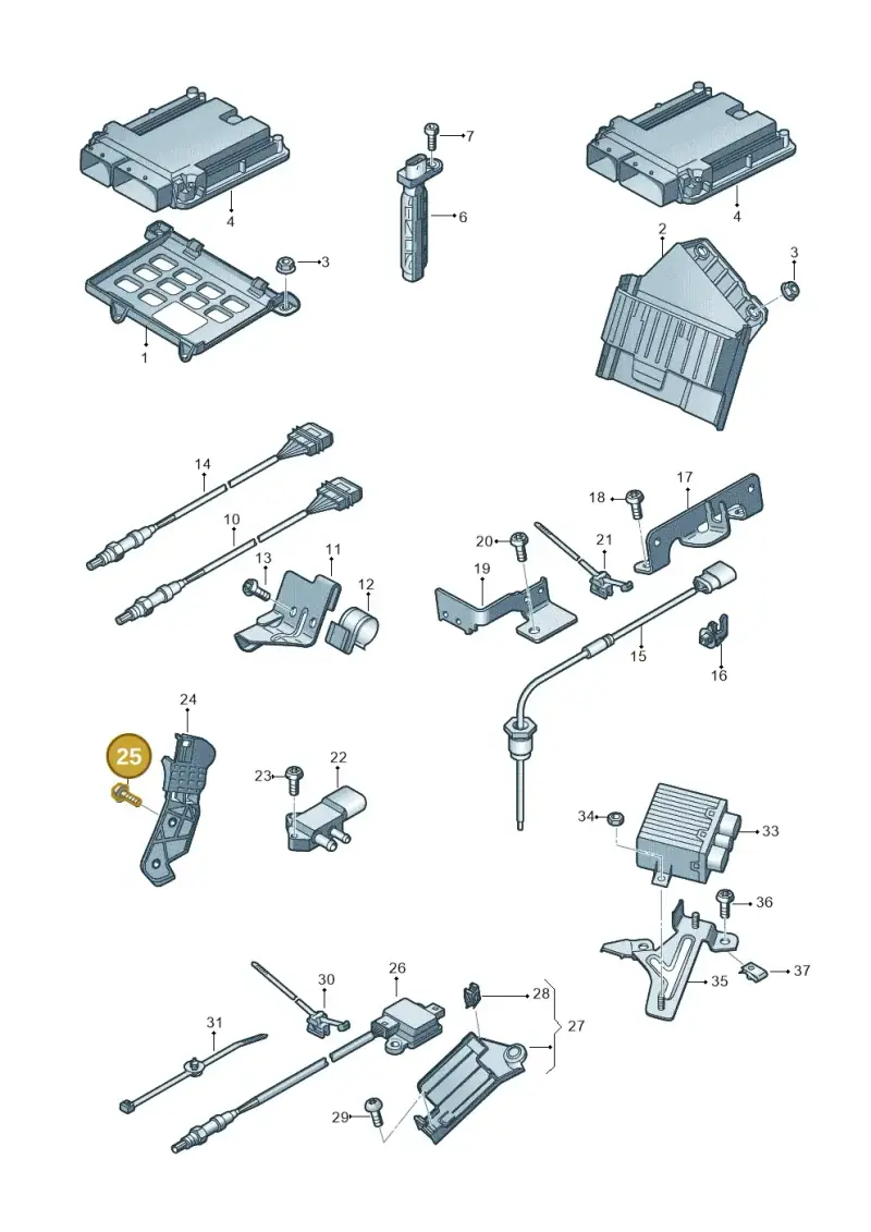 N10115307 — Audi A8L qu. 3.0 TDI (2013-2018) diagram 771906050, position 25