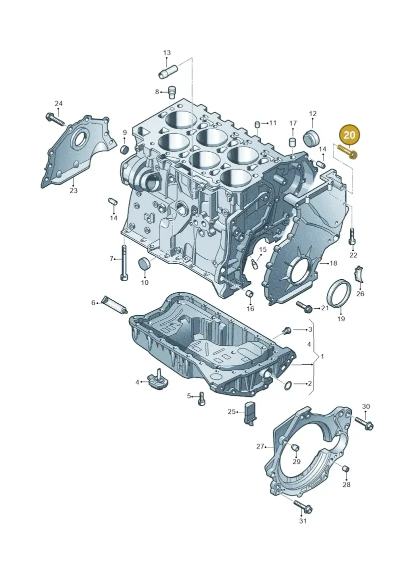 N10116003 — Audi Q7 qu. 3.0 TDI (2009-2015) diagram 460103300, position 20