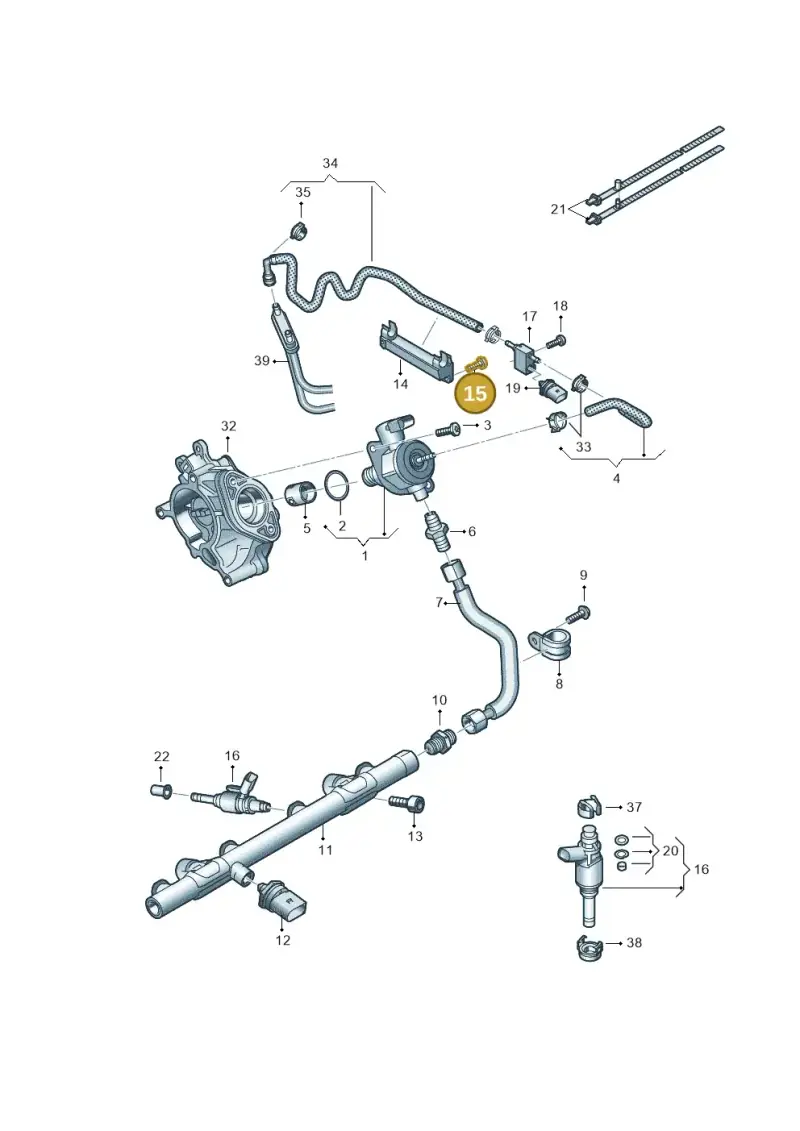 N10124408 — Audi A5 Sportback (2016-2020) diagram 849133180, position 15