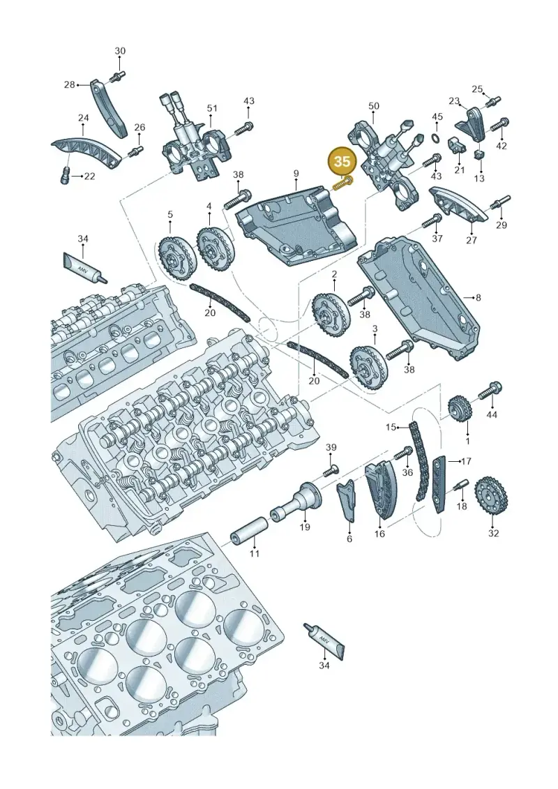 N10127002 — Audi A8/S8/qu. lang    08> (2007-) diagram 291109630, position 35