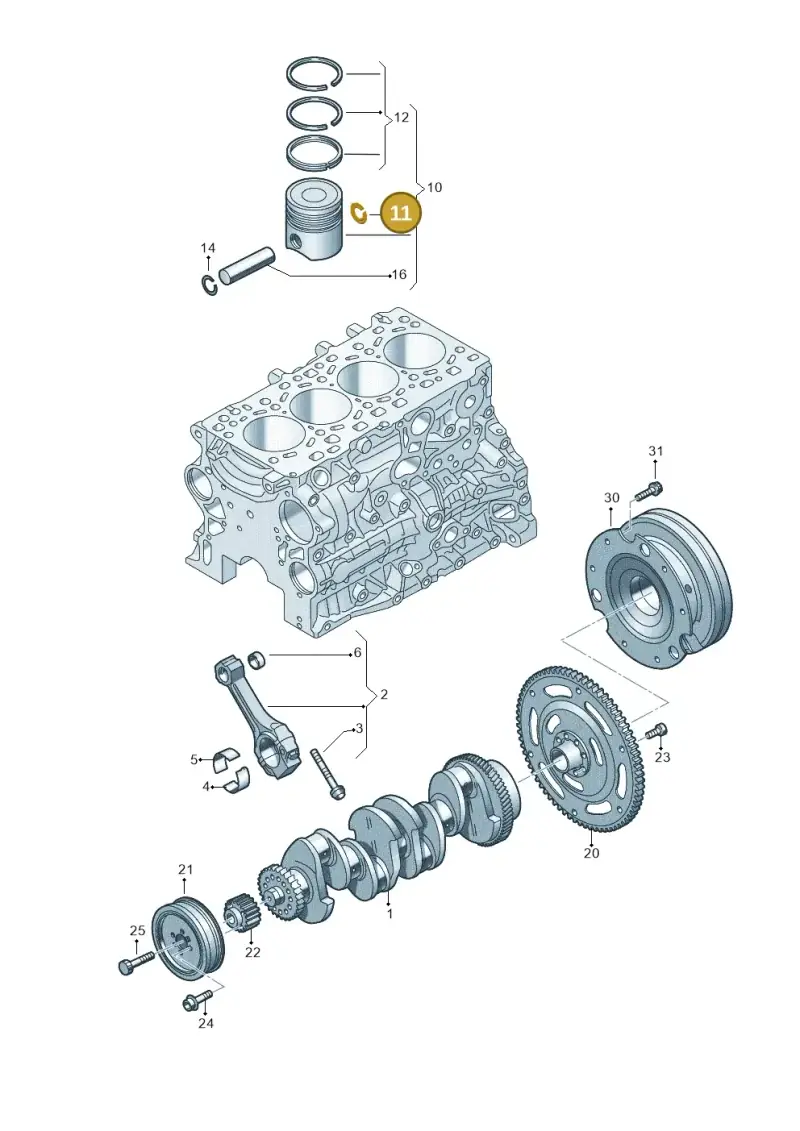 N10133301 — Audi A5 Limo 2.0 (2024-) diagram 4pa105500, position 11