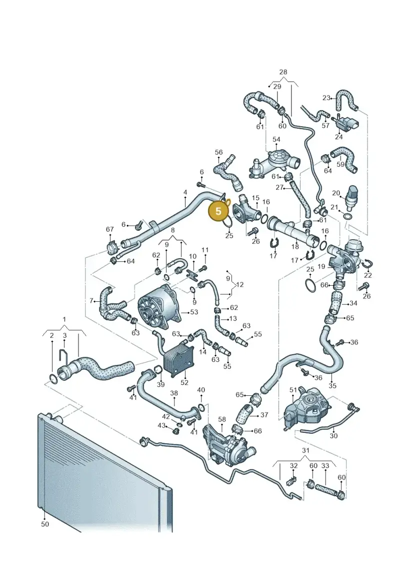 N10139201 — Audi A8L qu. 3.0 TDI (2009-2014) diagram 696121290, position 5