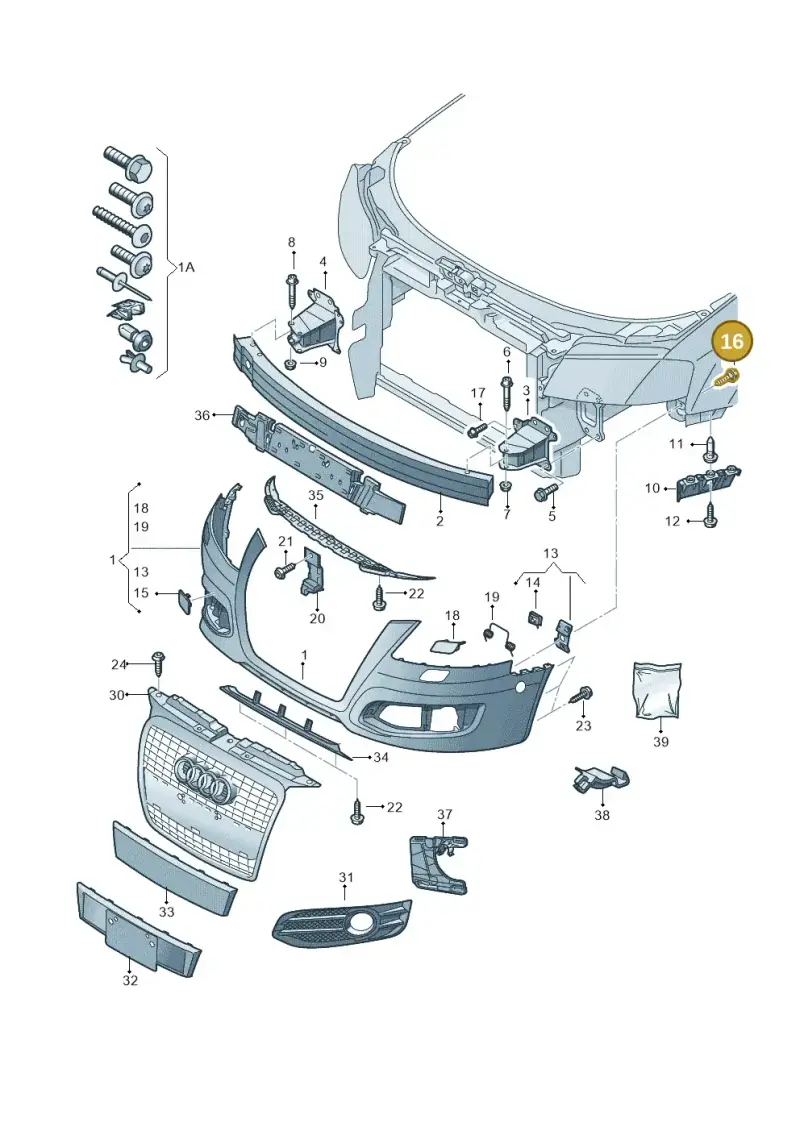 N10160204 — Audi RS3 Sportback (2011-2012) diagram 646807000, position 16