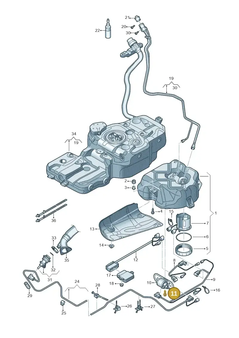 N10160204 — Audi Q5 qu. 2.0 TDI (2008-2012) diagram 647201150, position 11