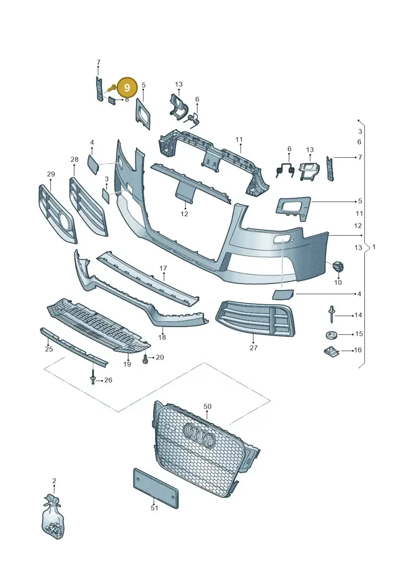 N10160204 — Audi RS5 Coupe (2010-2015) diagram 695807110, position 9