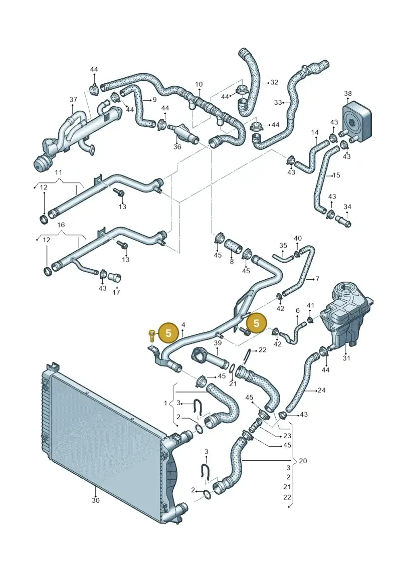 N10171102 — Audi A4/S4/Av./qu.     05> (2005-) diagram 448121200, position 5