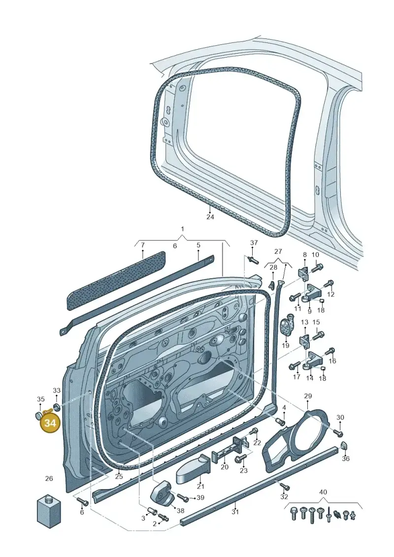 N10196105 — Audi A8L (2017-2022) diagram 838831100, position 34