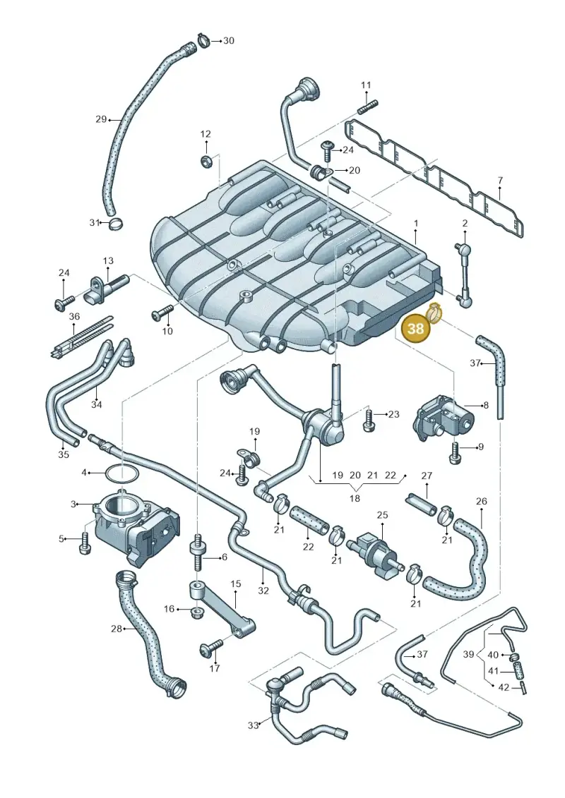 N10196901 — Audi A6 2.7 TDI (2008-2011) diagram 412133420, position 38