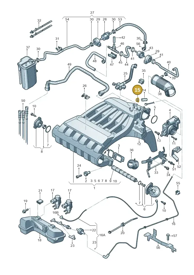 N10196901 — Audi A3 Sportback (2008-2013) diagram 412133820, position 15