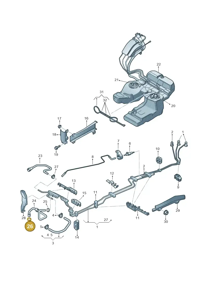 N10196901 — Audi Q7 qu. 3.0 TDI (2009-2015) diagram 493201300, position 26