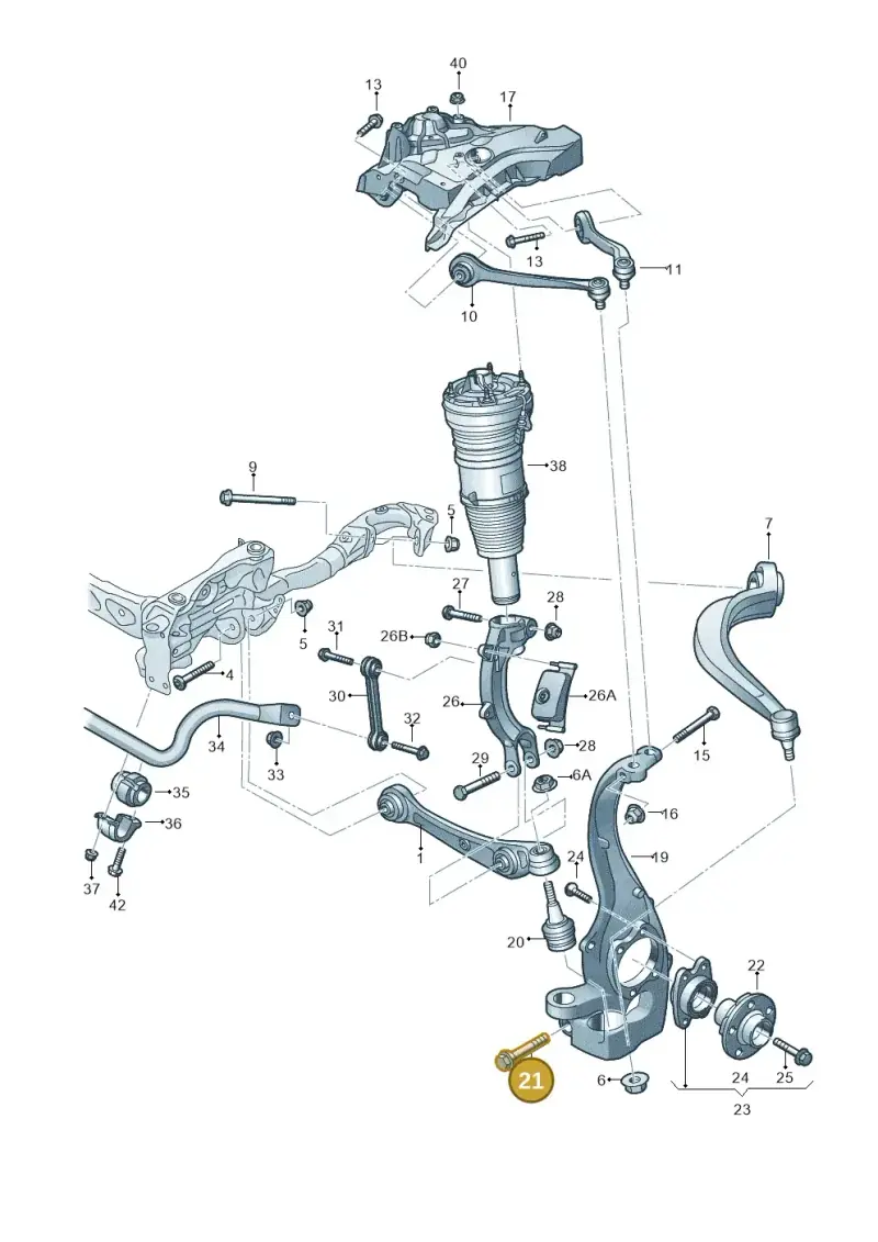 N10197304 — Audi A8L qu. 3.0 TDI (2013-2018) diagram 771407000, position 21