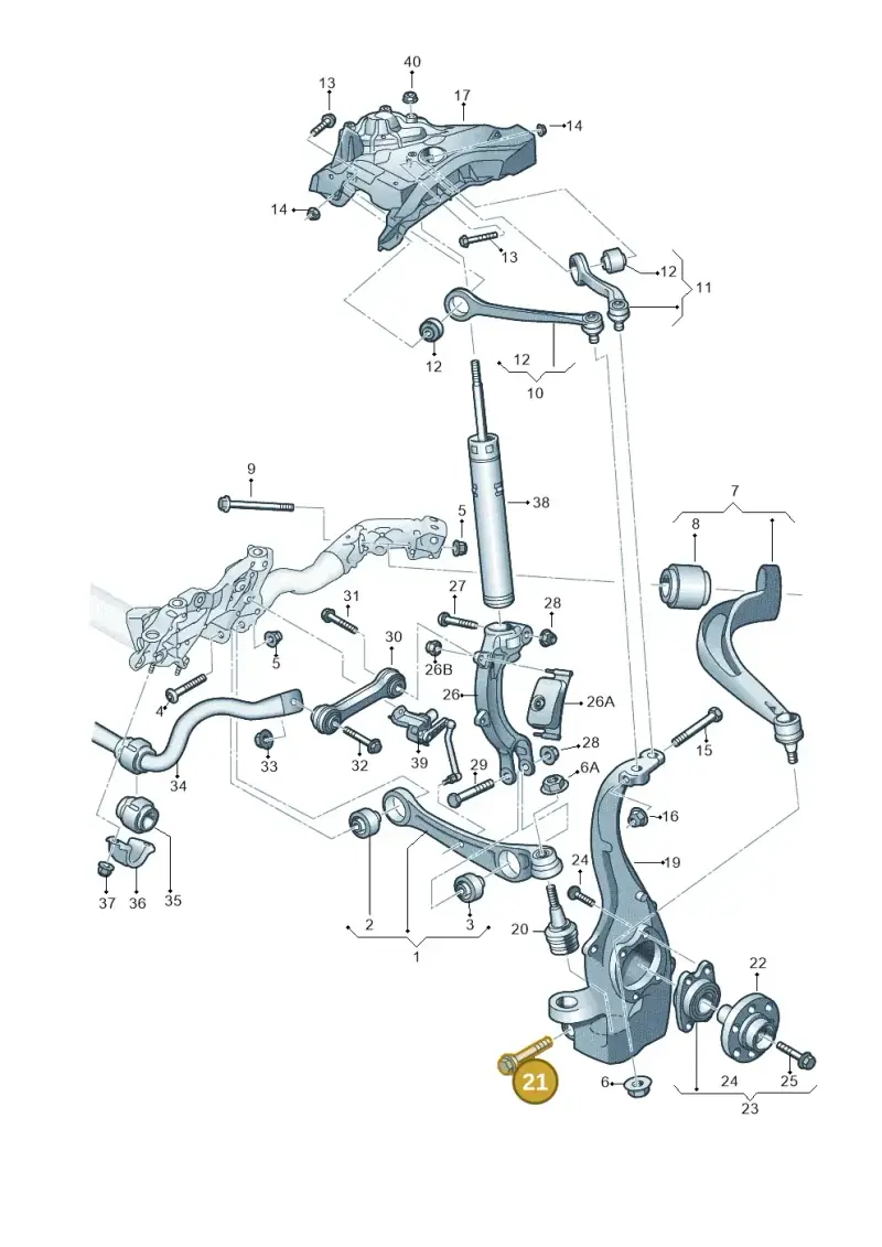 N10197304 — Audi A7 Sportback (2014-2018) diagram 788407000, position 21