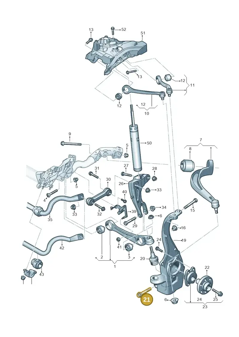 N10197304 — Audi RS4 Avant (2017-) diagram 897407000, position 21