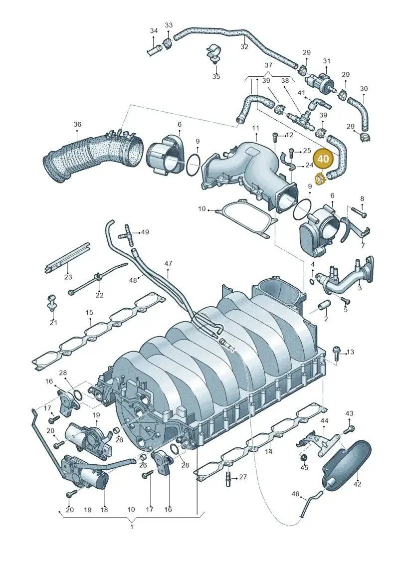 N10197601 — Audi A6 2.7 TDI (2008-2011) diagram 448133910, position 40