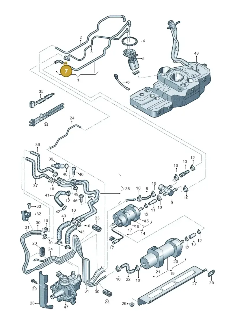 N10197601 — Audi Q5 qu. 2.0 TDI (2008-2012) diagram 647201200, position 7