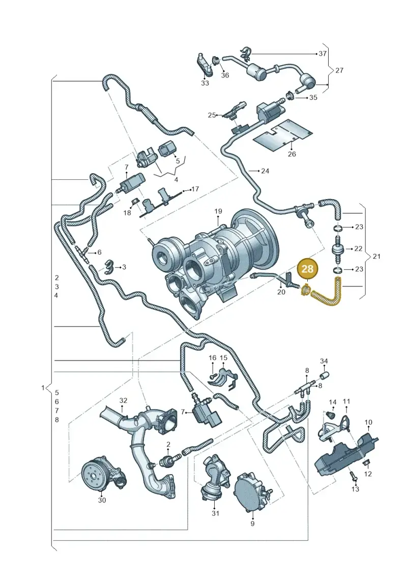 N10197601 — Audi A6 2.0 (2018-) diagram 897133520, position 28