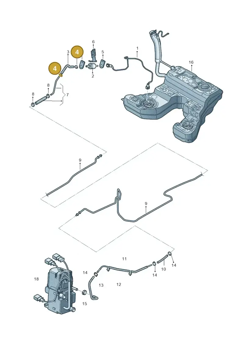N10198101 — Audi A7 Sportback (2014-2018) diagram 696261300, position 4