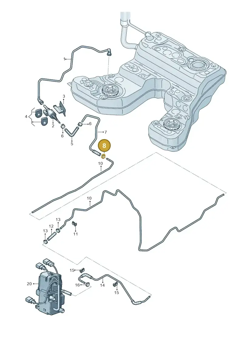 N10198101 — Audi A8L (2017-2022) diagram 838261300, position 8