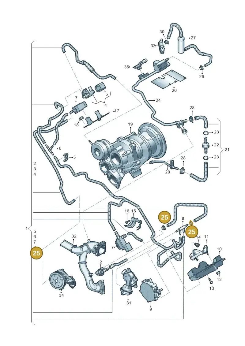 N10198301 — Audi Q8 Quattro 3,0 (2018-) diagram 439133200, position 25