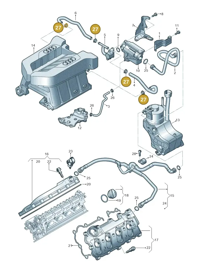 N10201801 — Audi R8 qu. 5.2 (2012-2015) diagram 618103500, position 27