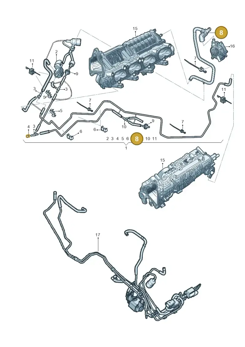 N10201901 — Audi A7 Sportback (2014-2018) diagram 696133360, position 8