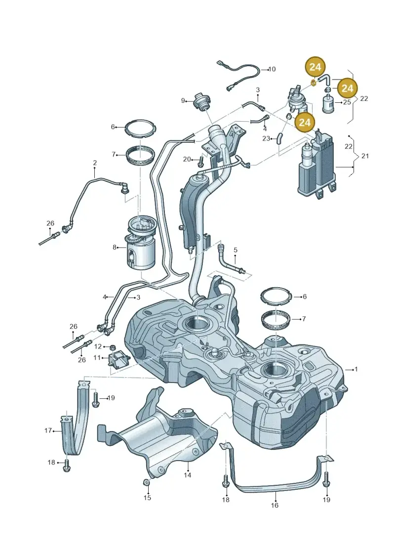 N10201901 — Audi Q3 2.0 TDI (2014-2019) diagram 719201450, position 24