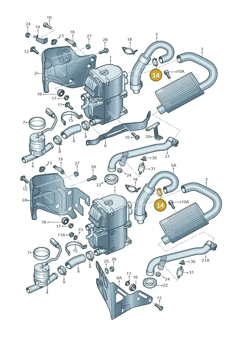 N10202001 — Audi A7 Sportback (2010-2015) diagram 620819160, position 14