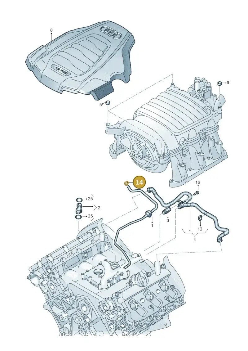 N10203601 — Audi A8L qu. 3.0 TDI (2013-2018) diagram 771103330, position 14