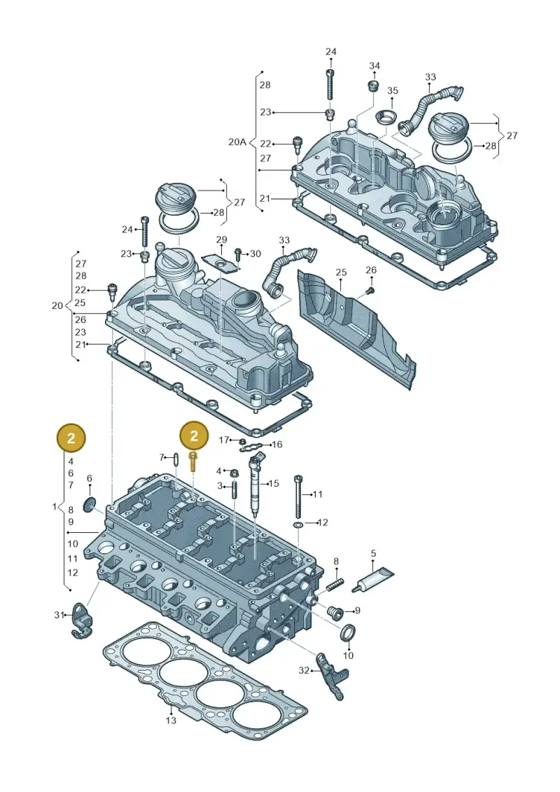 N10205604 — Audi Q3 2.0 TDI (2014-2019) diagram 646103560, position 2