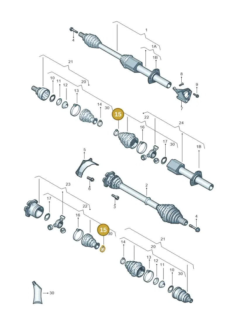 N10207701 — Audi A3 Sportback (2008-2013) diagram 409407550, position 15