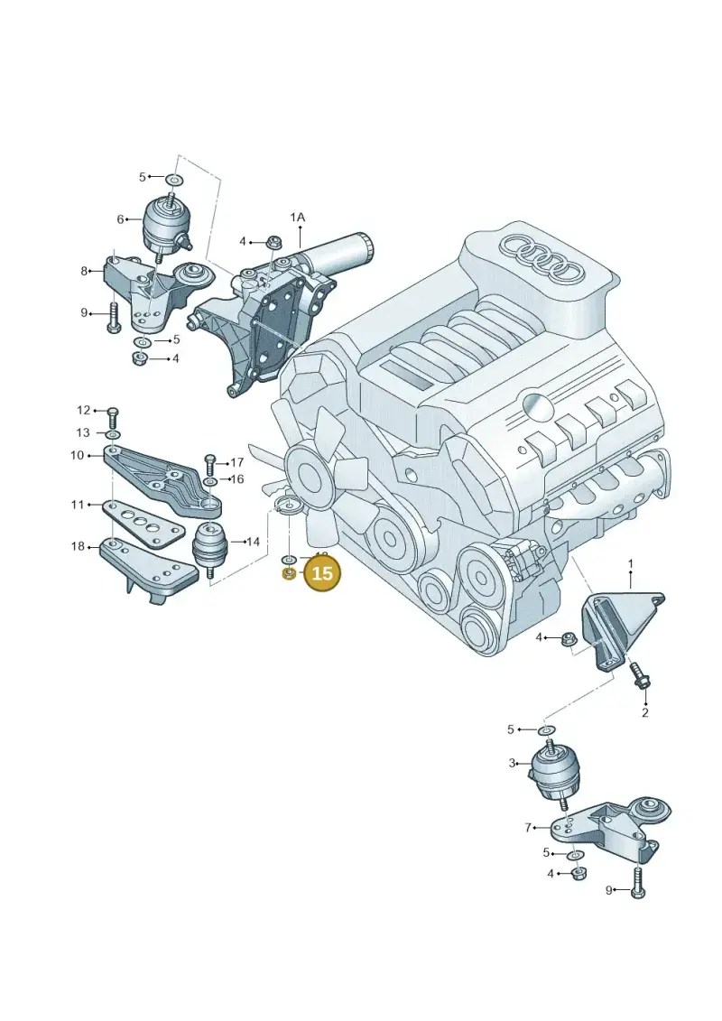 N10209005 — Audi RS6 qu. (2003-2004) diagram 262199600, position 15