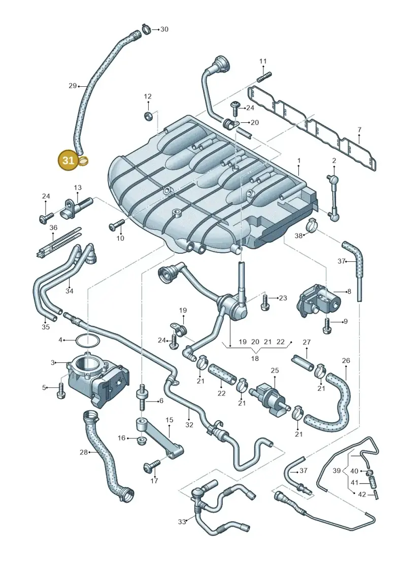 N10233401 — Audi TTS Coupe 2.0 (2010-2014) diagram 412133420, position 31