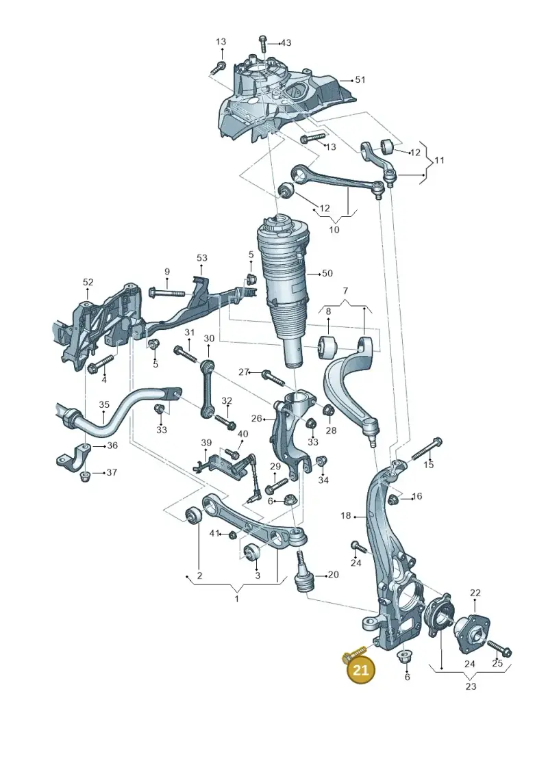 N10241507 — Audi A8L (2017-2022) diagram 838407000, position 21