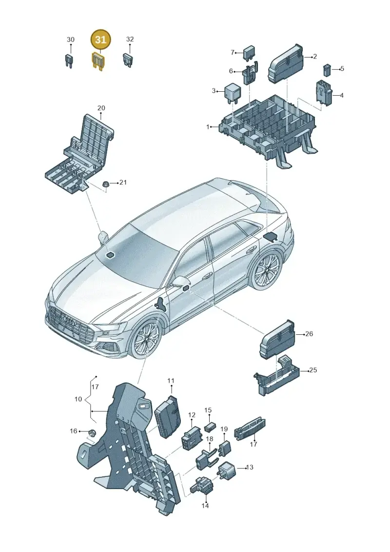 N10251902 — Audi RS Q8 Quattro (2019-) diagram 429937000, position 31