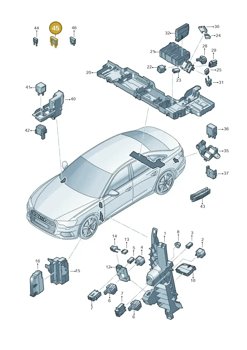 N10251905 — Audi A6 2.0 (2018-) diagram 430937000, position 45