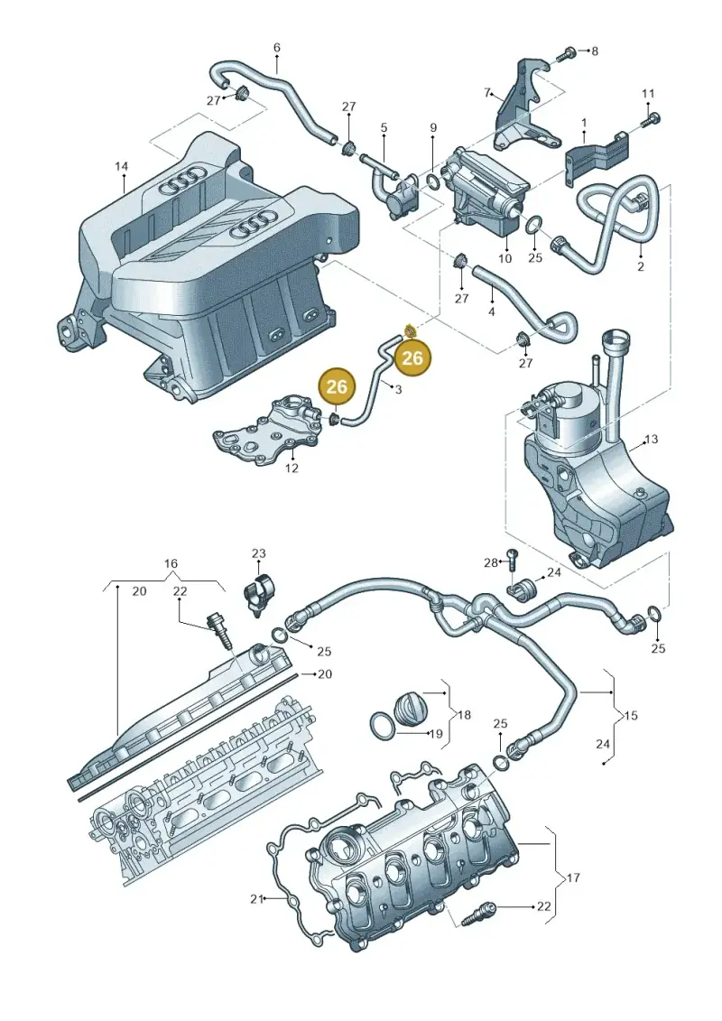 N10254901 — Audi R8 qu. 5.2 (2012-2015) diagram 618103500, position 26
