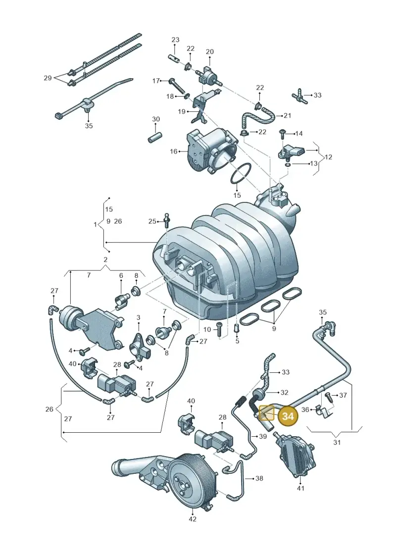 N10255601 — Audi A7 Sportback (2014-2018) diagram 711133420, position 34
