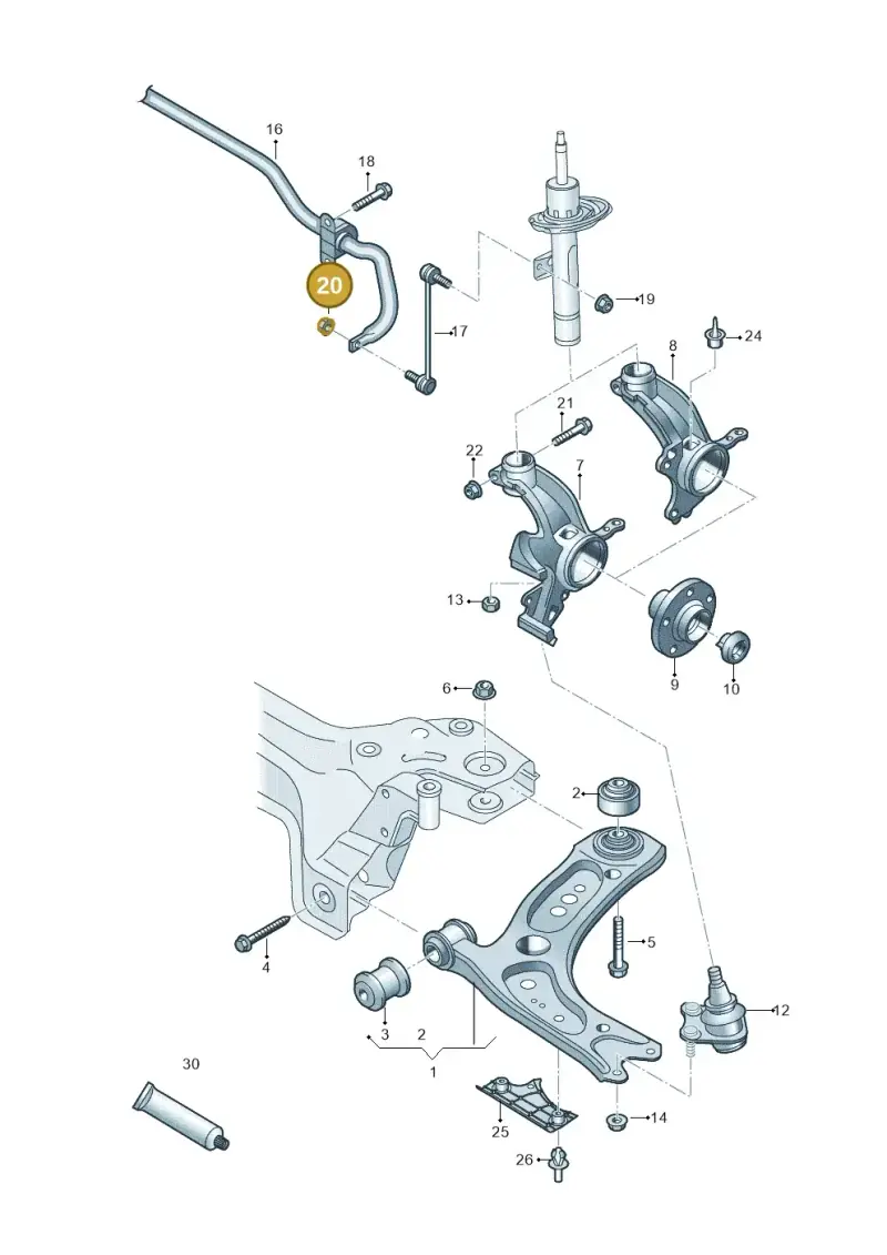 N10261310 — Audi A1 sportback 1.0 (2018-) diagram 837407000, position 20