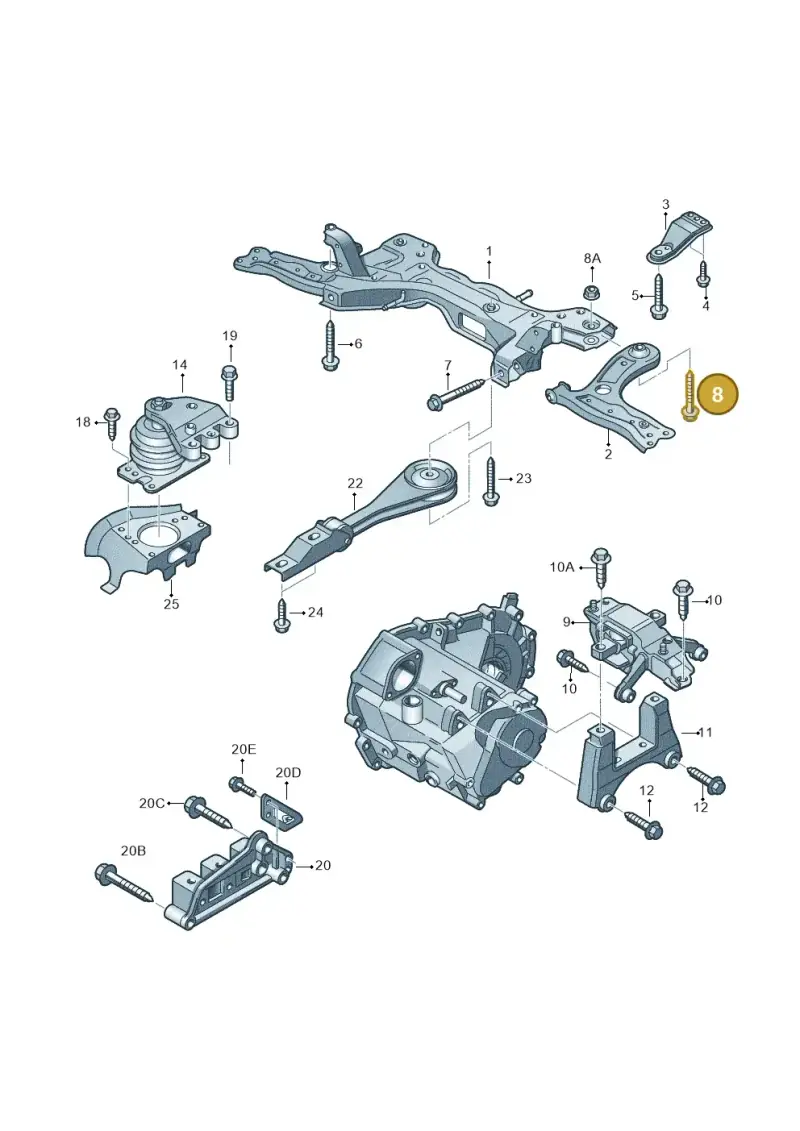 N10262202 — Audi A1 Sportback (2010-2015) diagram 708199250, position 8
