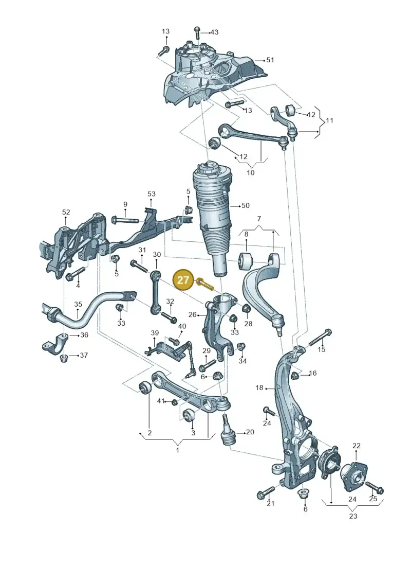 N10272202 — Audi A8L (2017-2022) diagram 838407000, position 27
